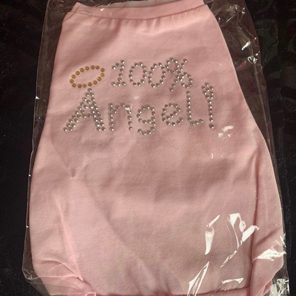 Blinged Pink 100% Angel Dog shirt